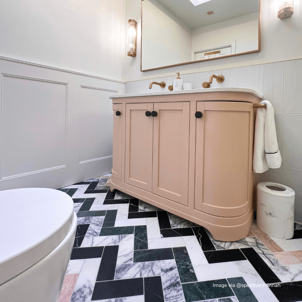 Black Herringbone Honed Marble Tile