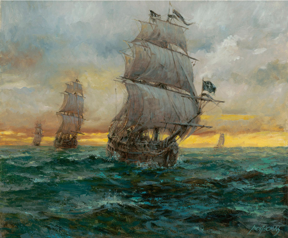 Black Barts Fleet Pirate Art by Andy Thomas
