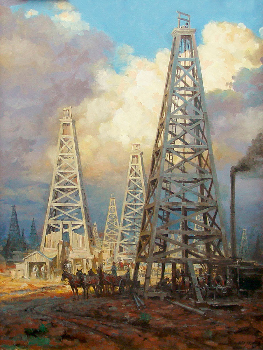 Black Gold Texas Oil Art by Andy Thomas