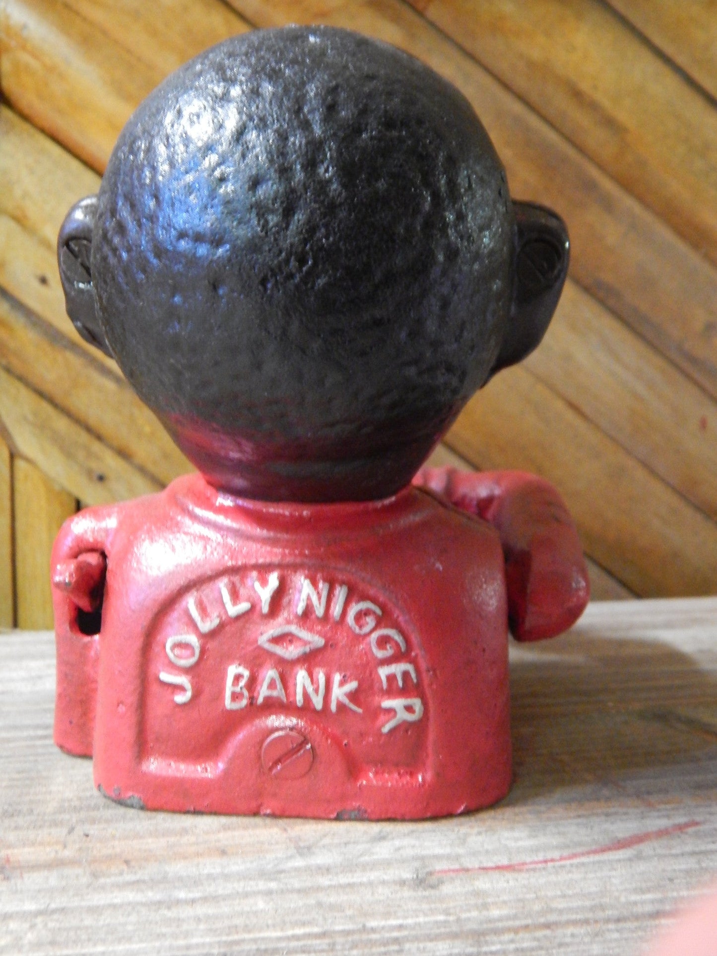 Cast Iron Mechanism Bank - Jolly Red