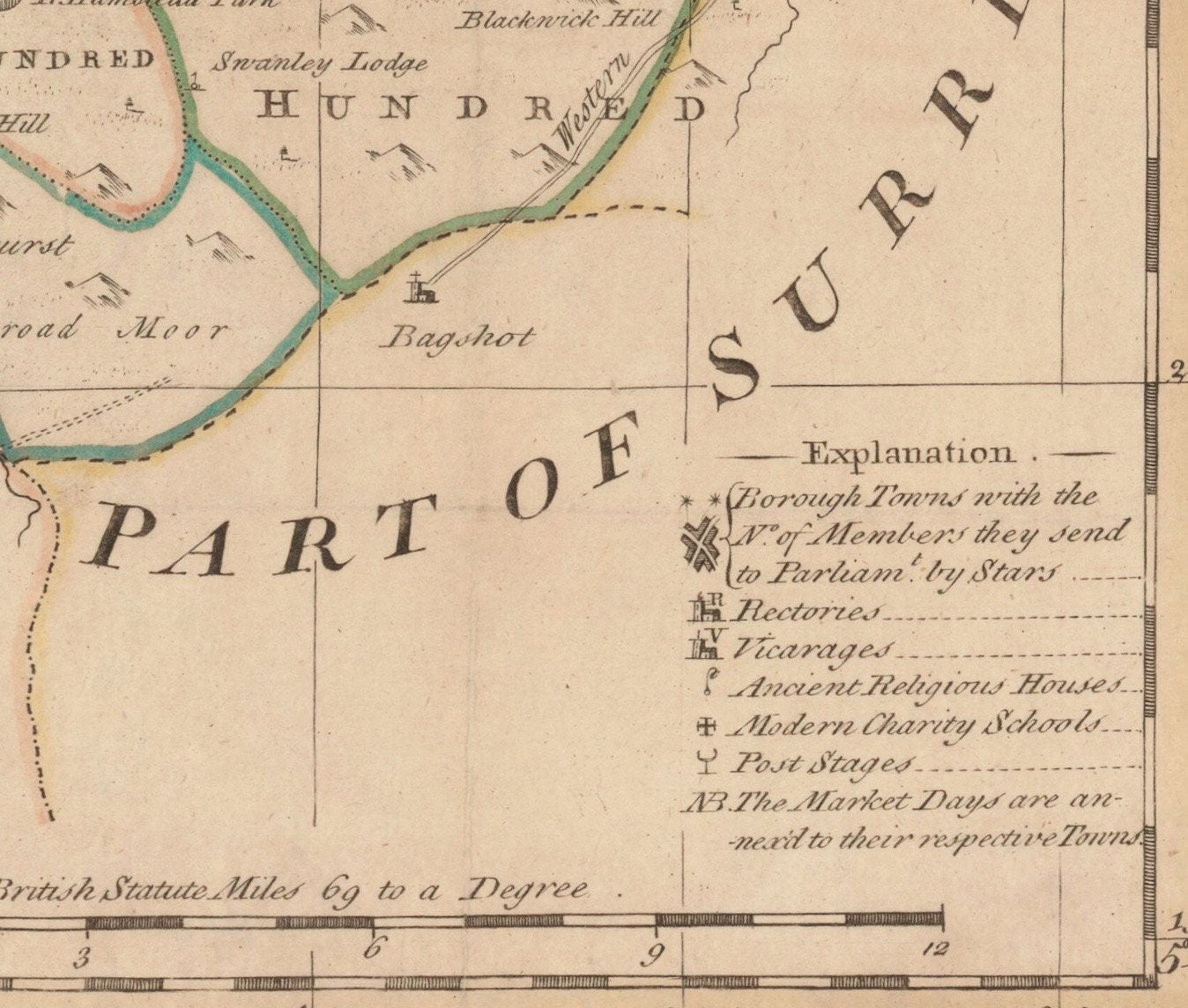 Berkshire Map dated 1756