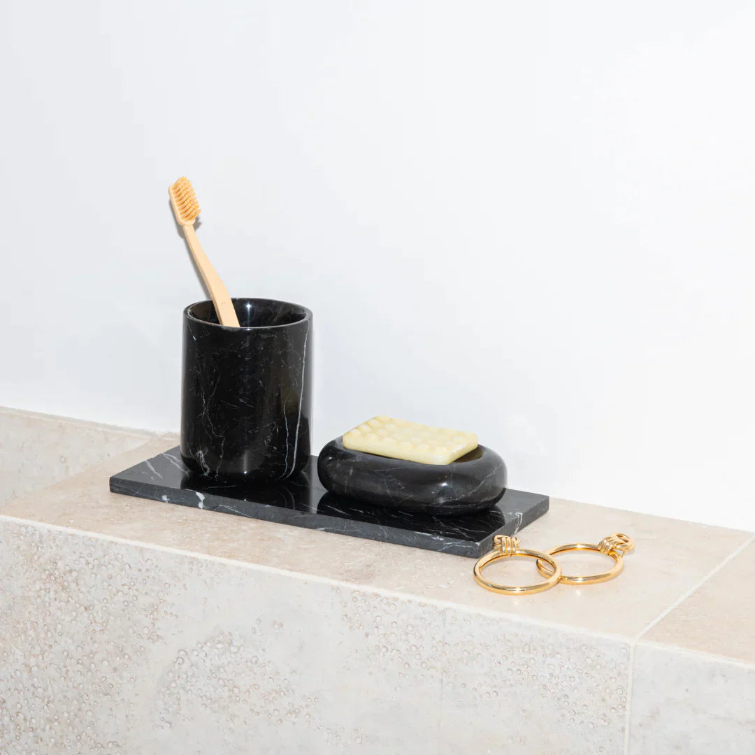 Black Marble Bathroom Set