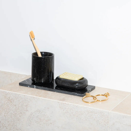 Black Marble Bathroom Set