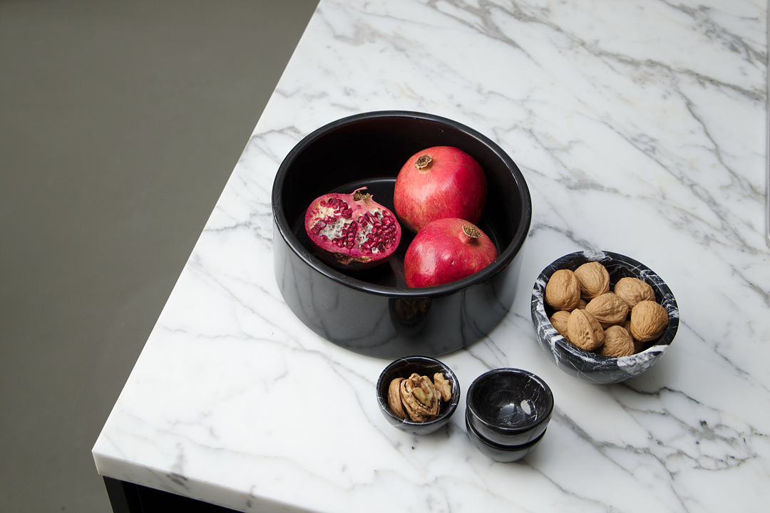 Black Marble Fruit Bowl