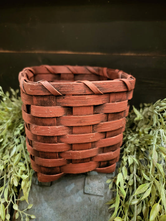 #BK44 Hand Woven Burgundy Tissue Basket e??oe??? MADE IN THE USA!