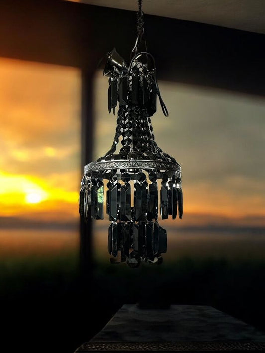 Black Amethyst Crystal Chandelier