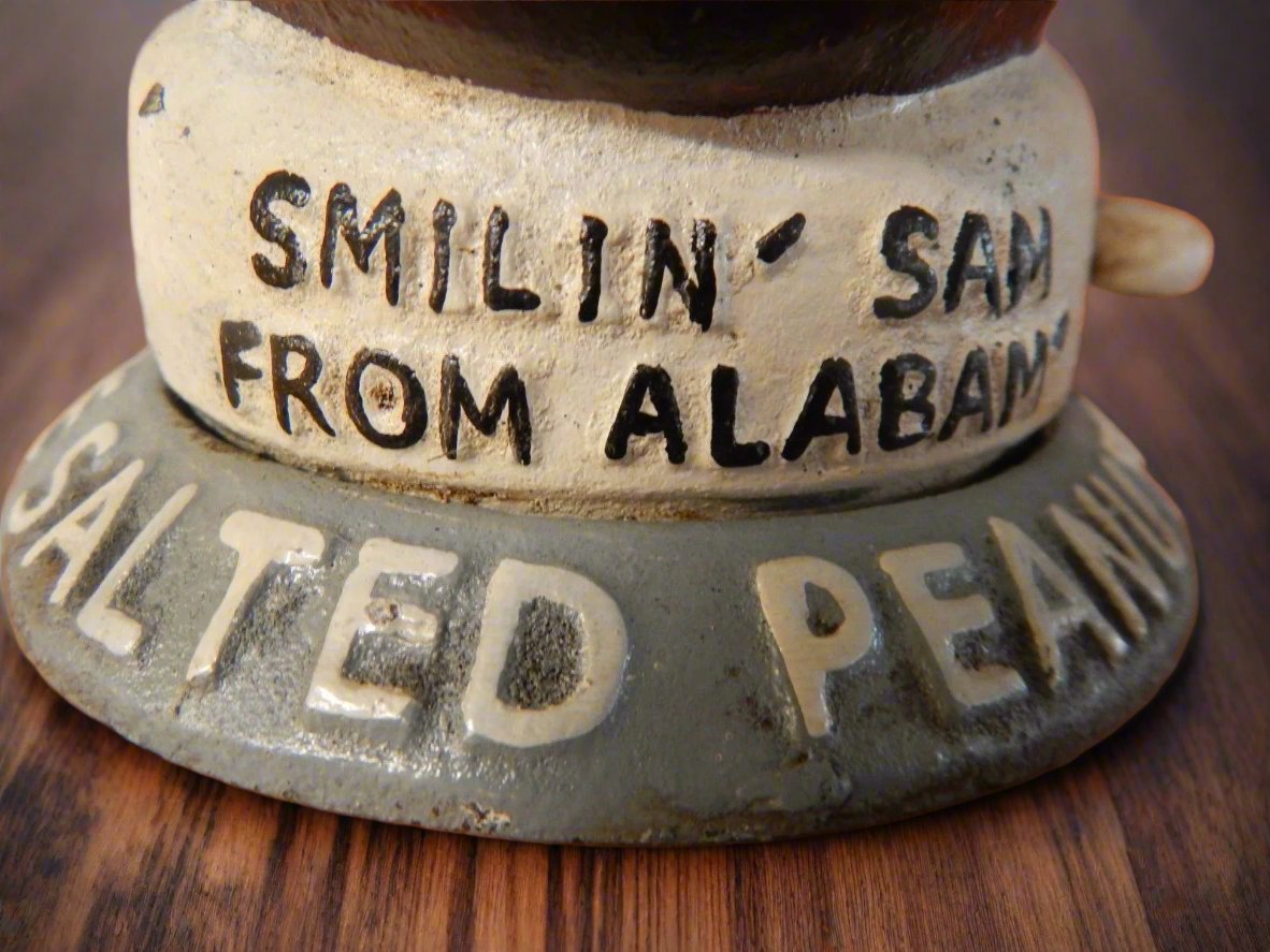 Cast Iron Mechanical Bank - Smilin' Sam From Alabam'