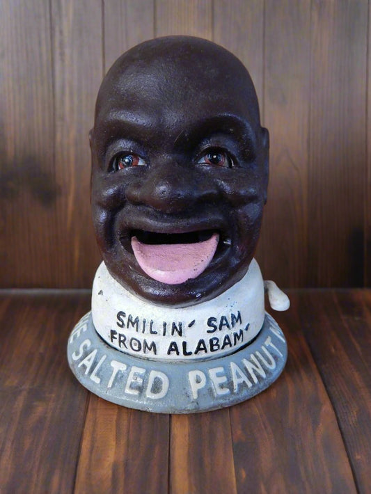Cast Iron Mechanical Bank - Smilin' Sam From Alabam'