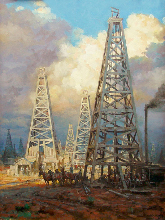 Black Gold Texas Oil Art by Andy Thomas