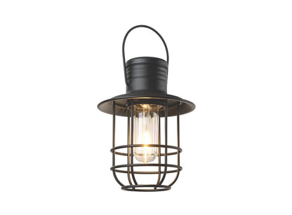 #BHL820 Outdoor Black Tabletop Dusk to Dawn LED Battery Operated Lantern