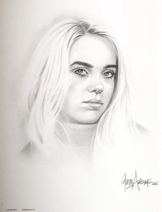 Billie Eilish American Singer Songwriter Portrait by Gary Saderup