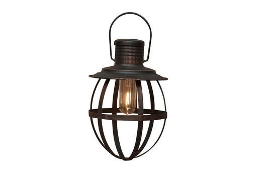 #BHL845 Outdoor Rusty Bronze Hanging Dusk to Dawn LED Battery Operated Lantern