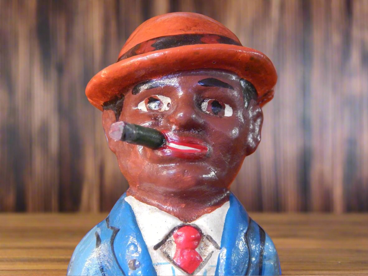Cast Iron Bank - Americana Smoking Man