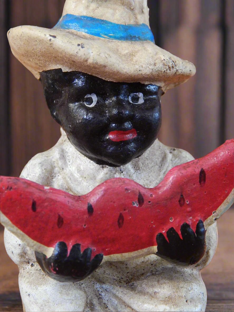 Americana Cast Iron Bank - Americana Boy Eating Watermelon