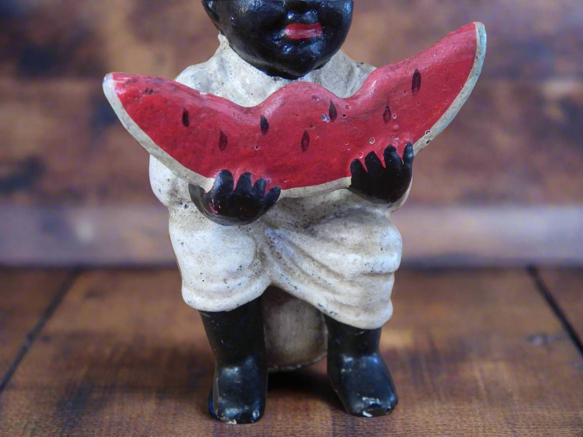 Americana Cast Iron Bank - Americana Boy Eating Watermelon