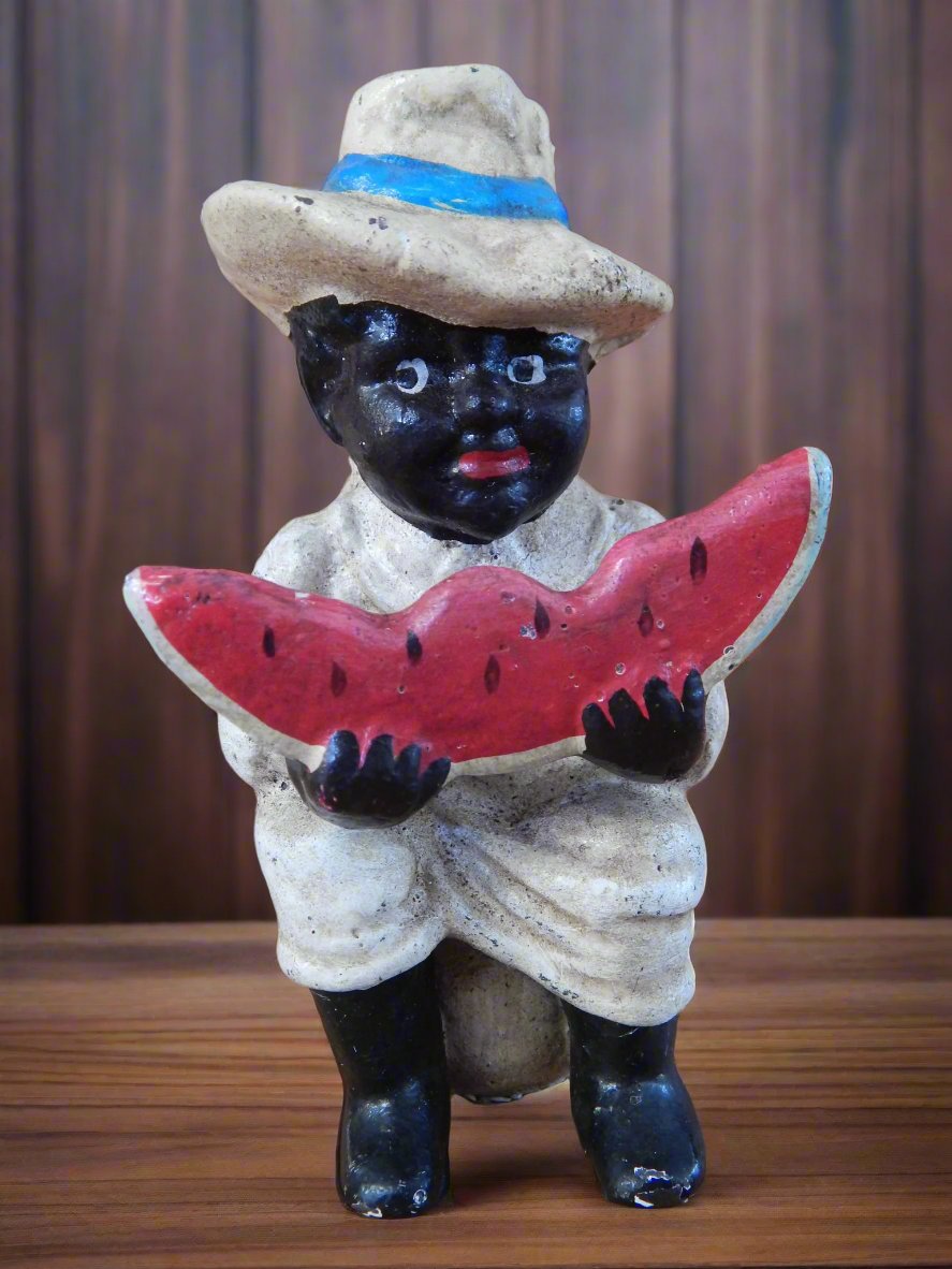 Americana Cast Iron Bank - Americana Boy Eating Watermelon