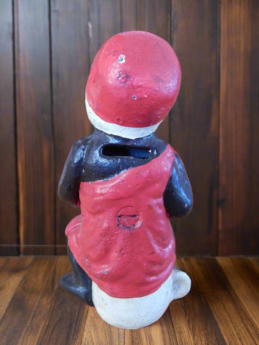 Cast Iron Bank - Americana Girl Eating Watermelon On Pot