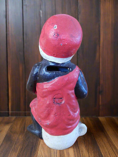 Cast Iron Bank - Americana Girl Eating Watermelon On Pot