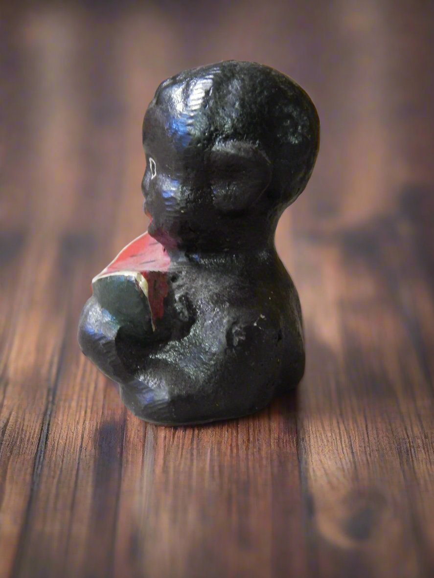 Americana Cast Iron Bank - Americana Boy's Head Eating Watermelon Paper Weight