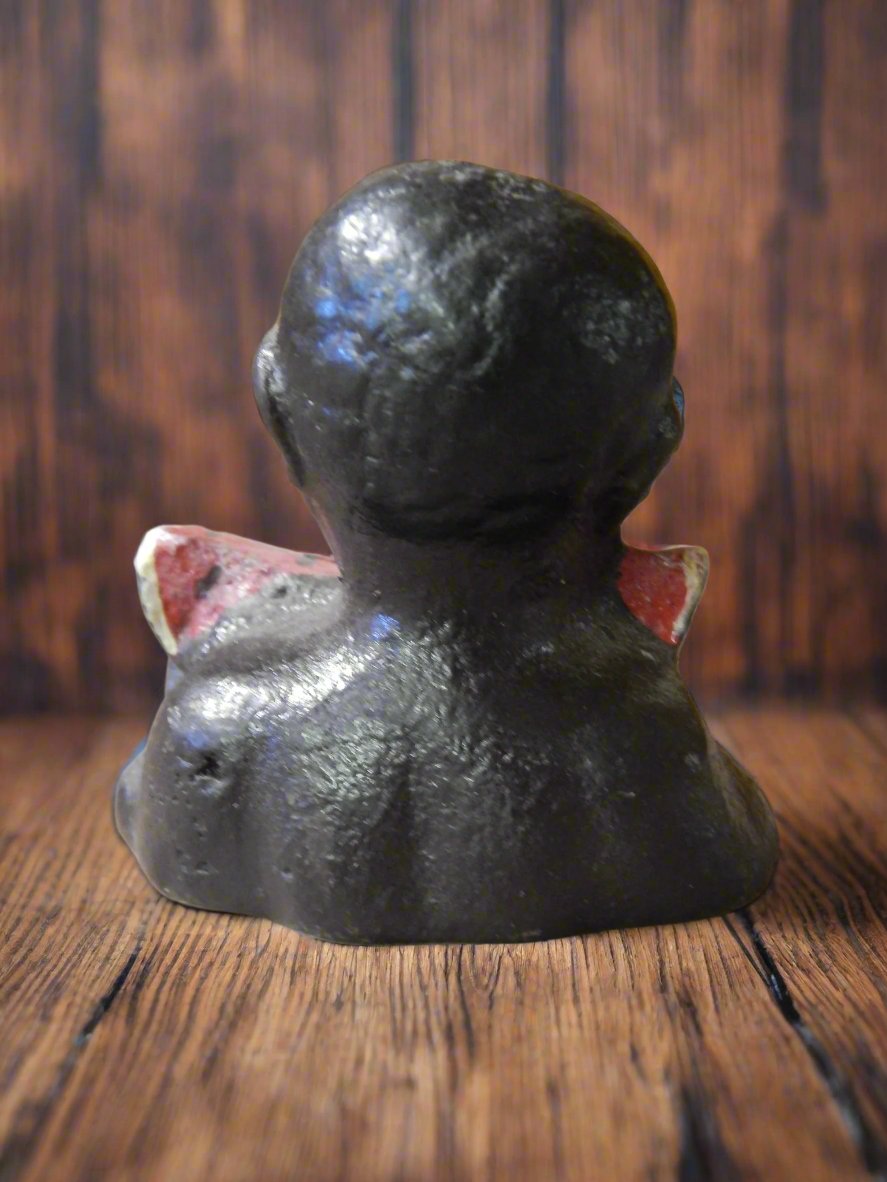 Americana Cast Iron Bank - Americana Boy's Head Eating Watermelon Paper Weight