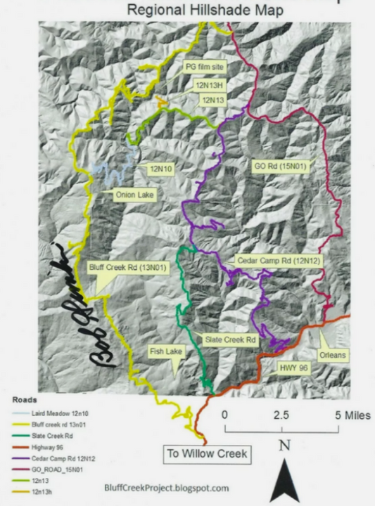 Bigfoot Patterson Patty map photo reprint