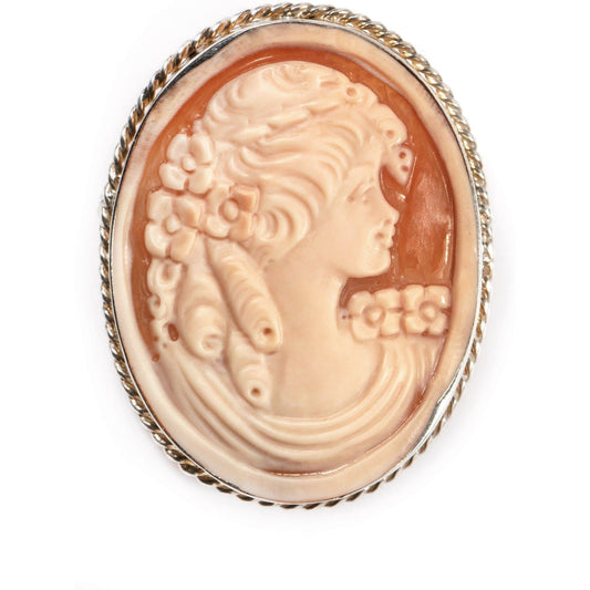Spilla in argento con cammeo - Grande