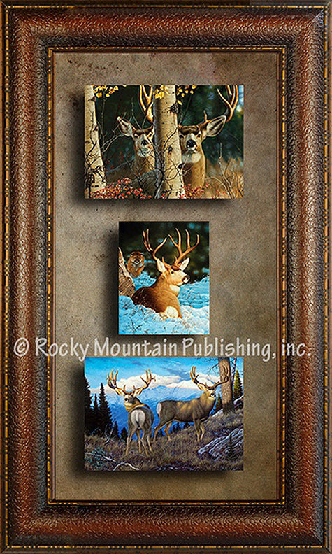 Big Game ¨C Triple Giclee Canvas Framed Art Prints by Tom Mansanarez