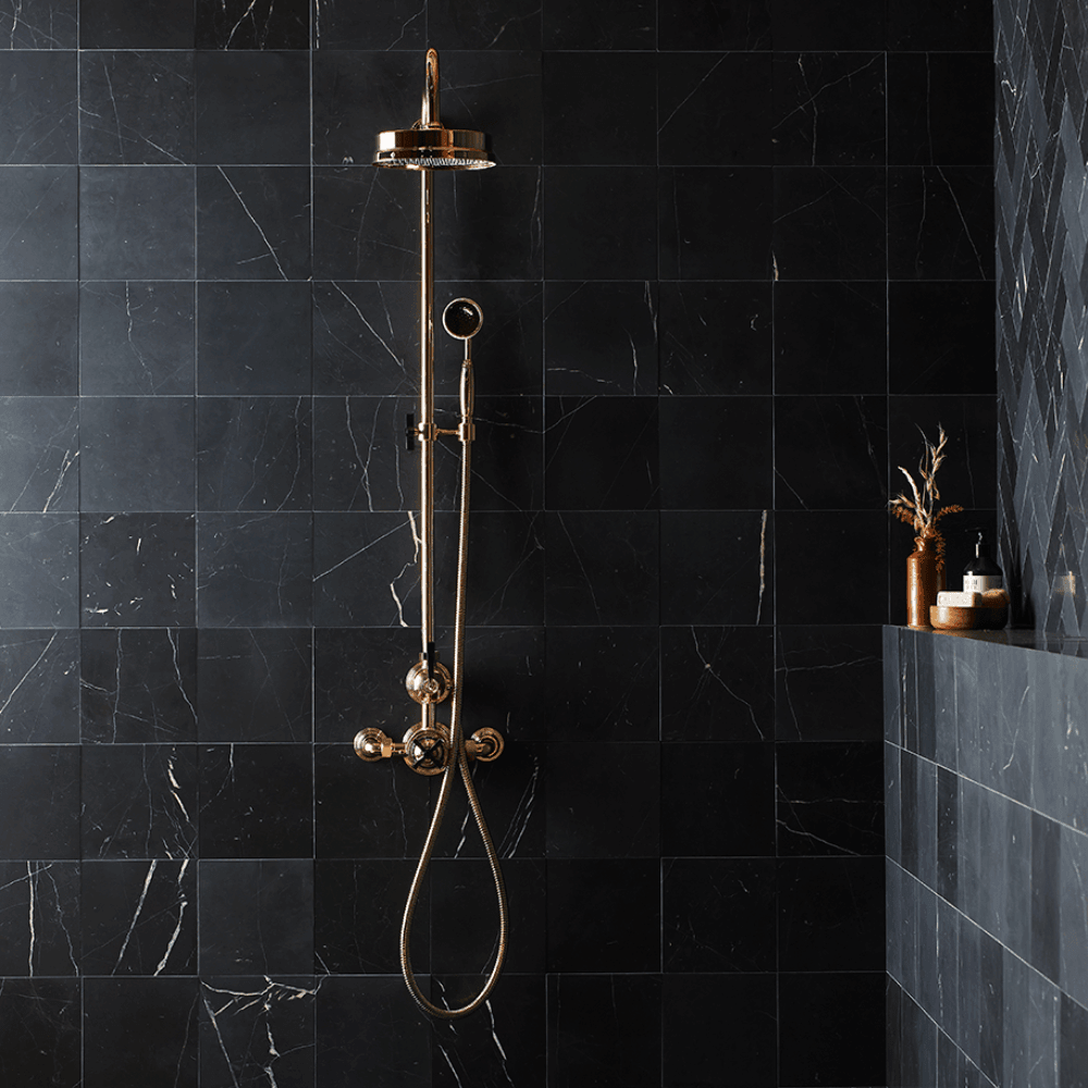 Black Veined Honed Marble