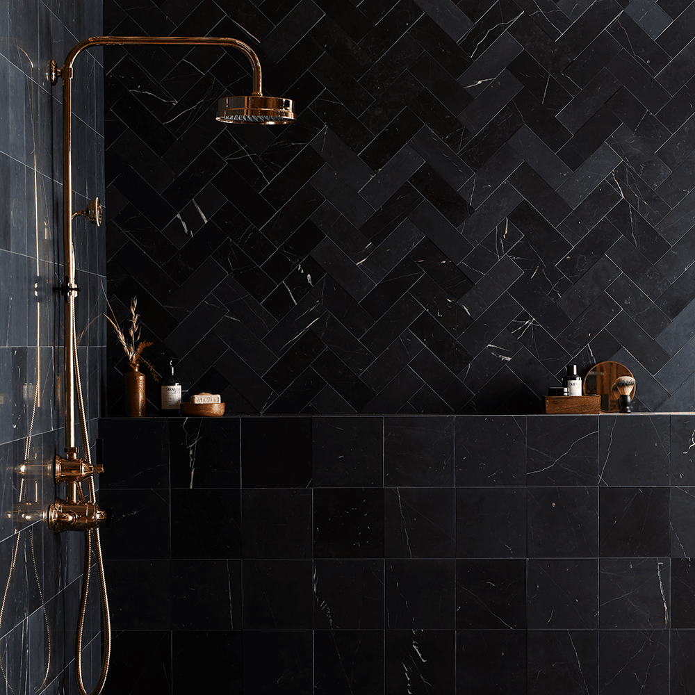 Black Veined Honed Marble