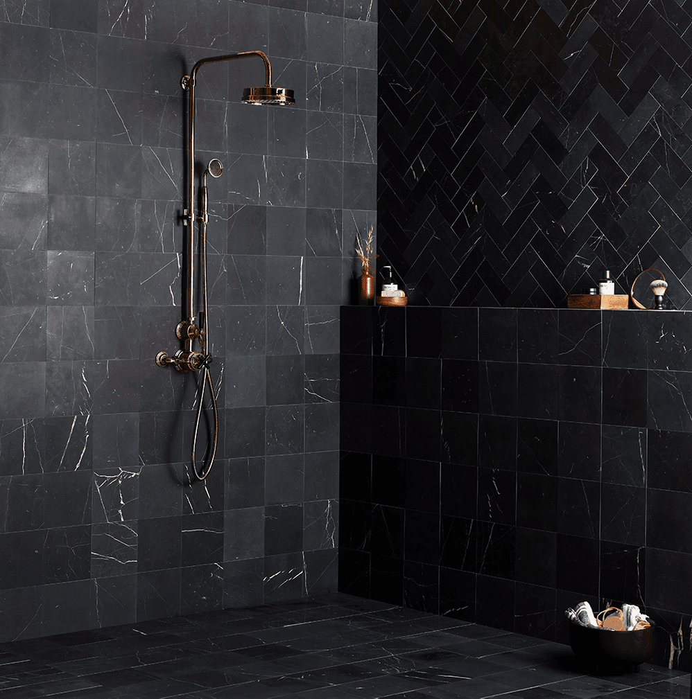 Black Veined Honed Marble