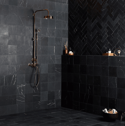 Black Veined Honed Marble