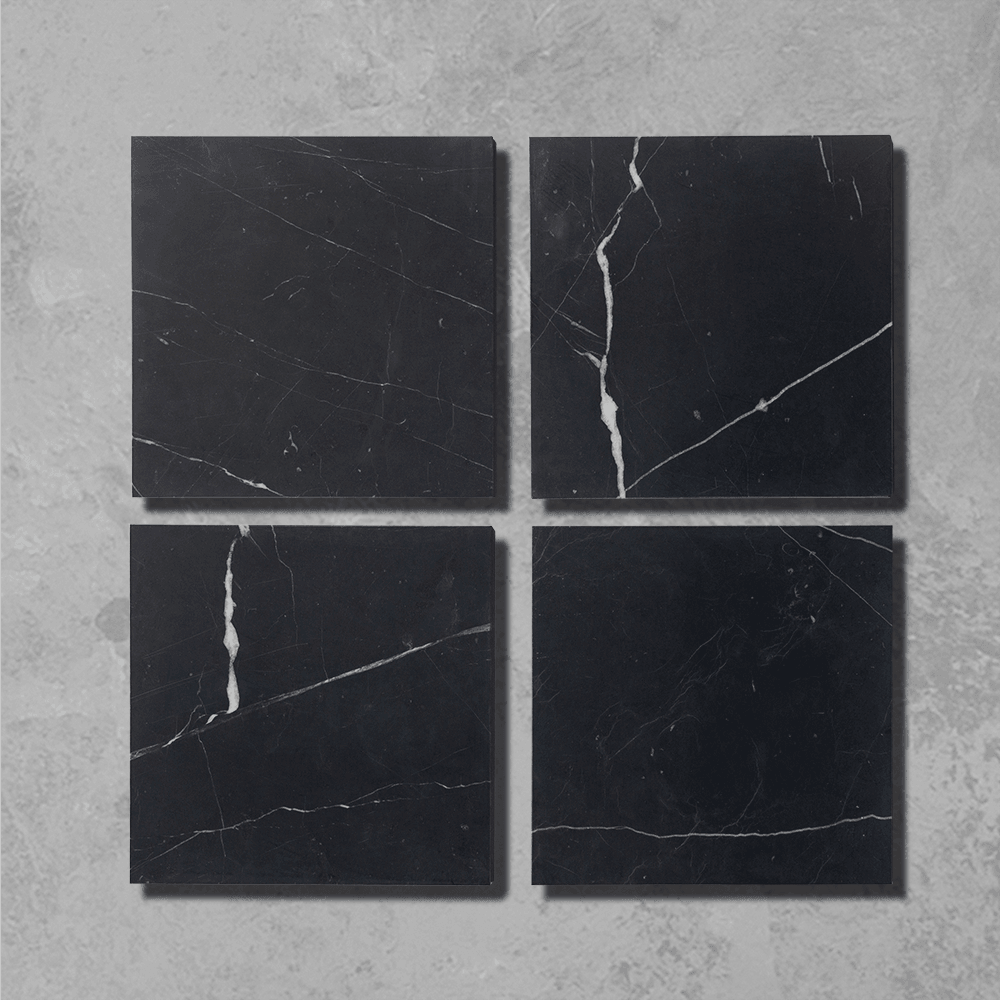 Black Veined Honed Marble