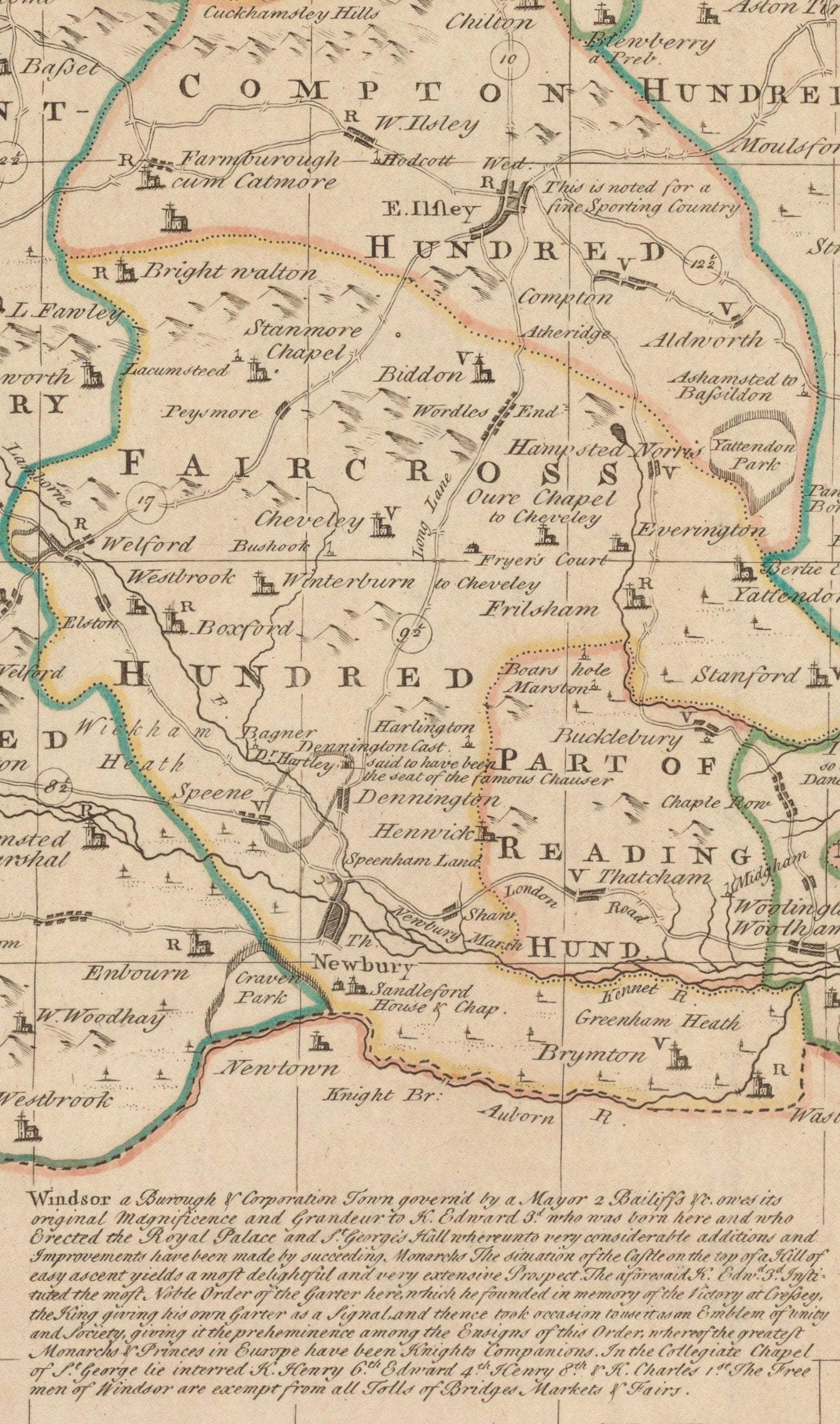 Berkshire Map dated 1756